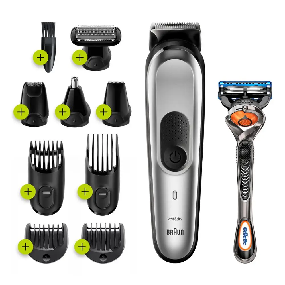 

Shaver Braun MGK 7220 Hair Trimmer Electric Razor Beard Shaving Machine Male Grooming Kit Barber Clipper Wireless 10in 1 Wet Dry