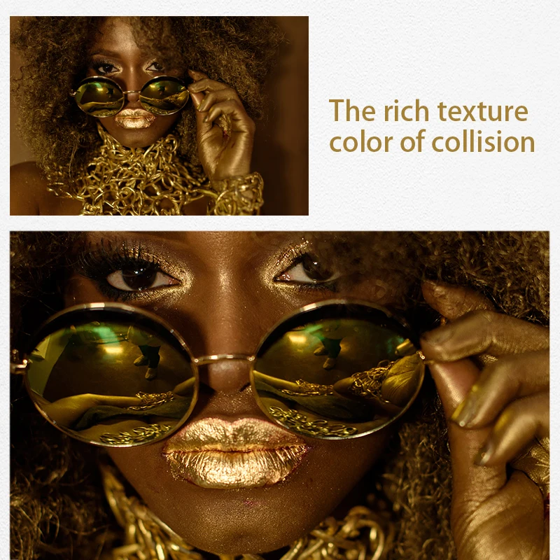 

Hd Print African Art Of Fashion Sunglasses Gold Cool Black Women Wall Posters And Canvas Wall Art Pictures To Decorate a Room