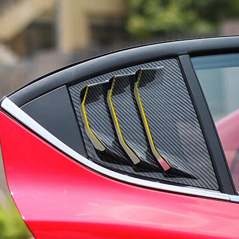 

for Mazda 3 Axela 2014-2018 Carbon Fiber ABS Rear Window Triple-cornered Bowl Cover Car Styling Accessories 2Pcs