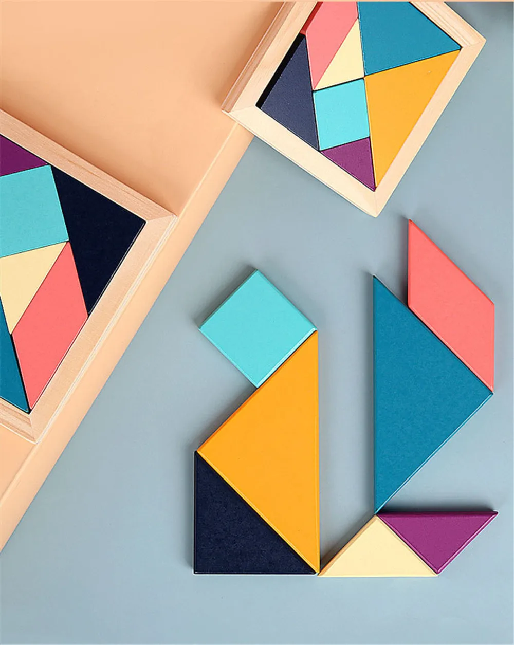 ZXZ Nueva venta caliente niños desarrollo Mental Tangram rompecabezas de Madera Juguetes educativos para toys | Игрушки и хобби