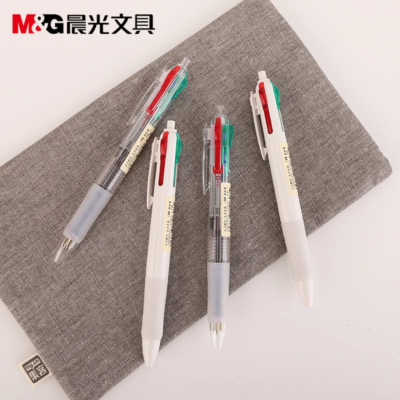 

4PCS/lot Stationery Four-color Ballpoint Pen 0.5/0.7 Multi-color Ballpoint Pen Press Atomic Pen Students Hand Account Color