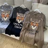 l 4xl plus size casual tiger head short sleeve t shirt for women summer streetwear o neck loose t shirt lady tee top