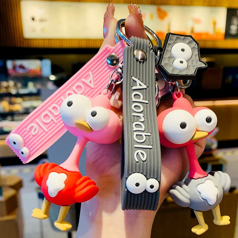 

Cartoon Ostrich Keychain Couple Bag Miniature Model Pendant Creative Interior Decoration Decoration Ugly Accessories