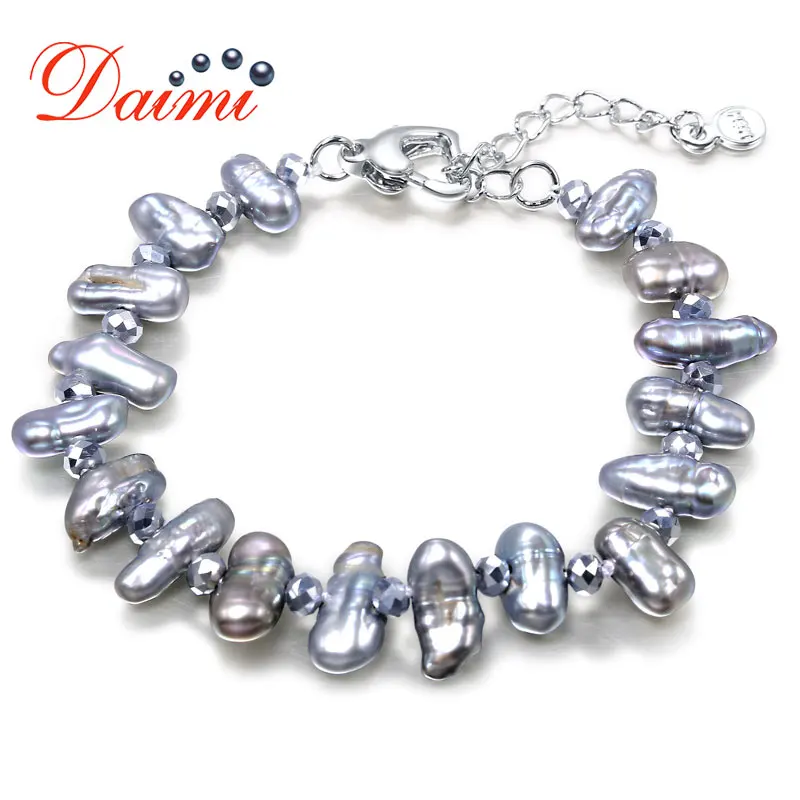 DAIMI жемчужный браслет натуральная пресноводная уникальная форма зубной жемчуг