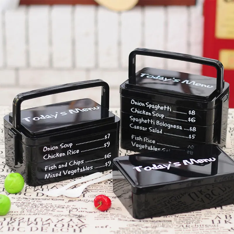 

Portable Lunch BoxThree floors Microwave Heating Bento Boxes High Capacity Food Container Dinner Lunchbox Cutlery