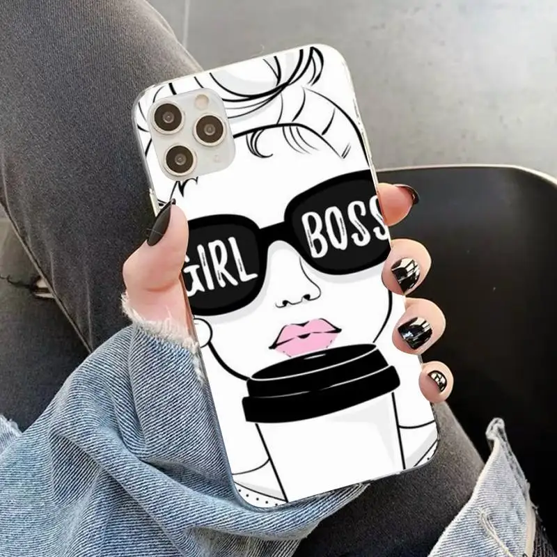 YNDFCNB Princess Female boss coffee Phone Case for iphone 13 11 12 pro XS MAX 8 7 6 6S Plus X 5S SE 2020 XR case