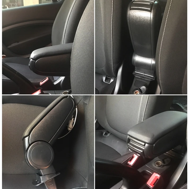 

Car Storage Box, Leather Armrest Box for Smart 453 Fortwo Forfour 2015-2018 Interior Accessories Black