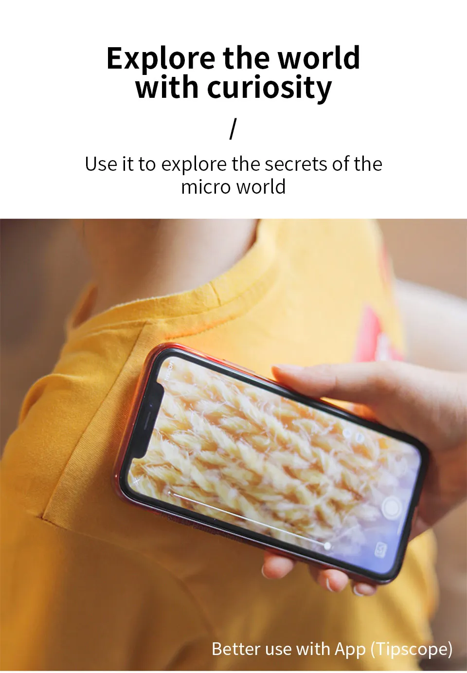 Xiaomi Youpin TIPSCOPE мобильный телефон микроскоп, объектив с высоким разрешением, легкий и удобный, войти в микроскопический мир