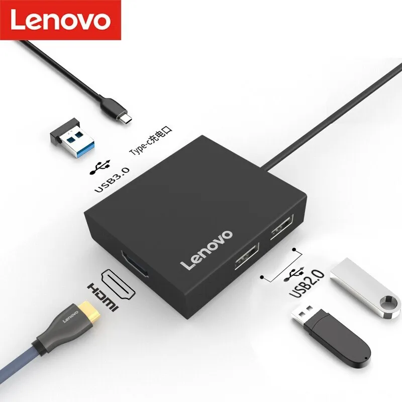 Адаптер Lenovo Type Usb C Hub для 4K HDMI VGA PD charge USB3.0 адаптер ноутбука Macbook ПК компьютерные