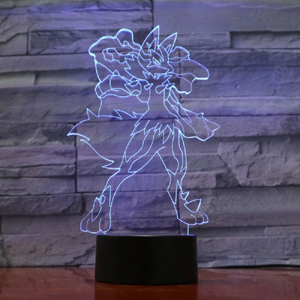 Pokemon Umbreon Mewtwo 7 цветов лампа 3d визуальные Светодиодные ночные светильники дети сенсорный Usb настольная лампа Пикачу ребенок Покемон го фигурка - Испускаемый цвет: 7 Colors Changeable