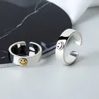 Кольцо в стиле ретро со смайликом INS, Женское кольцо с улыбкой, студенческое открытое регулируемое кольцо, Подарочная бижутерия для личности, 2021