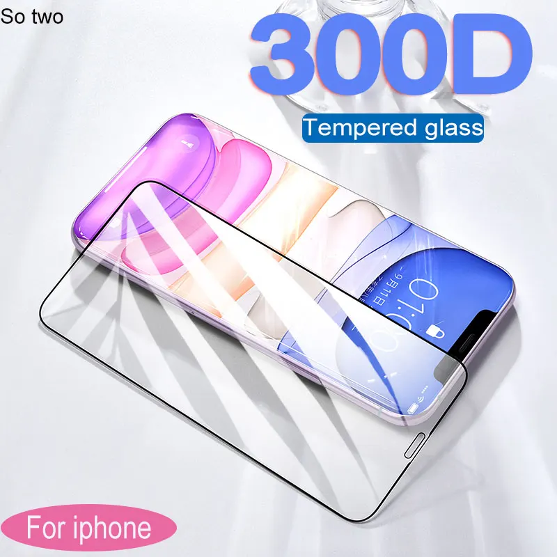 

300D Protective Tempered Glass For iPhone 11 Pro X XR XS MAX screen protector For iPhone 11 Pro MAX Full Cover glass on iphone X