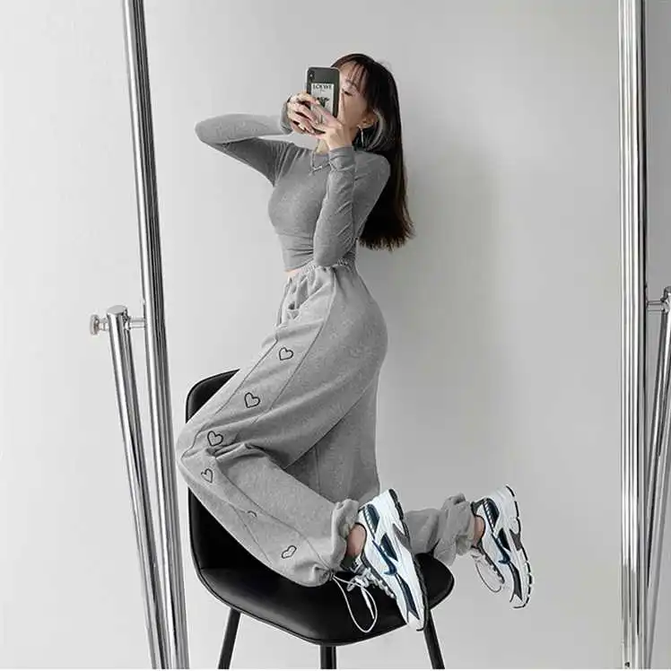 Брюки для женщин на весну осень и лето тонкие спортивные штаны свободные прямые