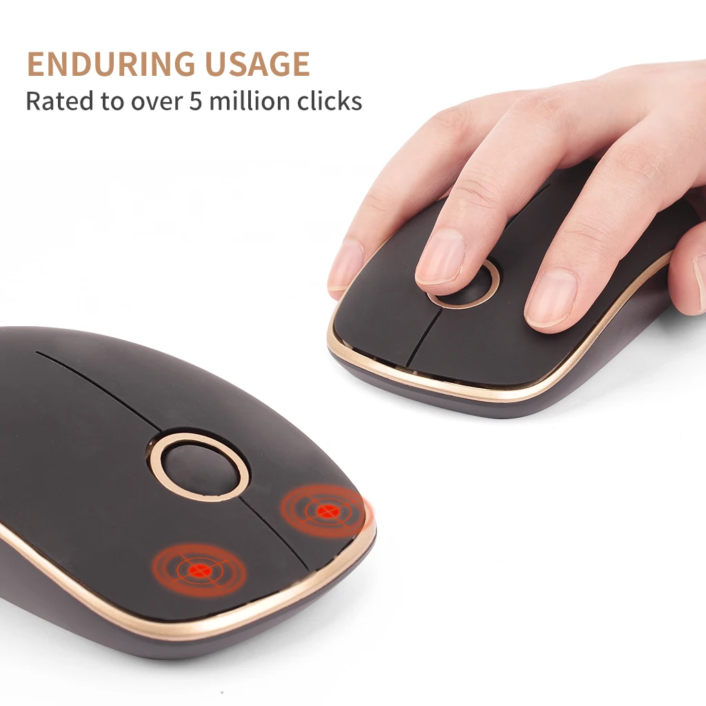 2 4g computer wireless mouse gold black round wheel silent wireless mouse simple and fashionable office mouse for pc laptop free global shipping