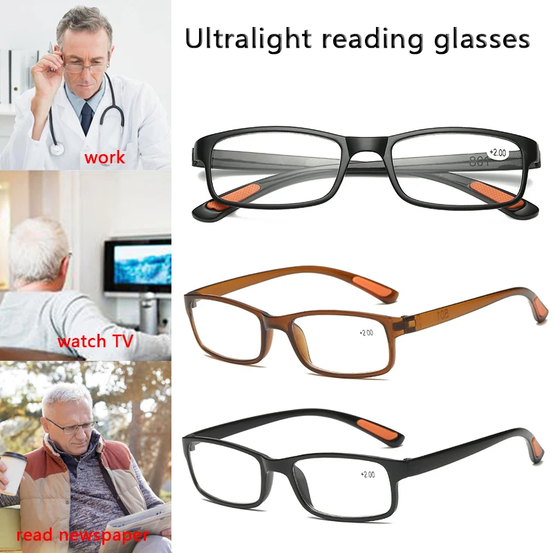 

Ультралегкие очки для чтения из смолы, для пожилых людей, для чтения книг, чтения газет