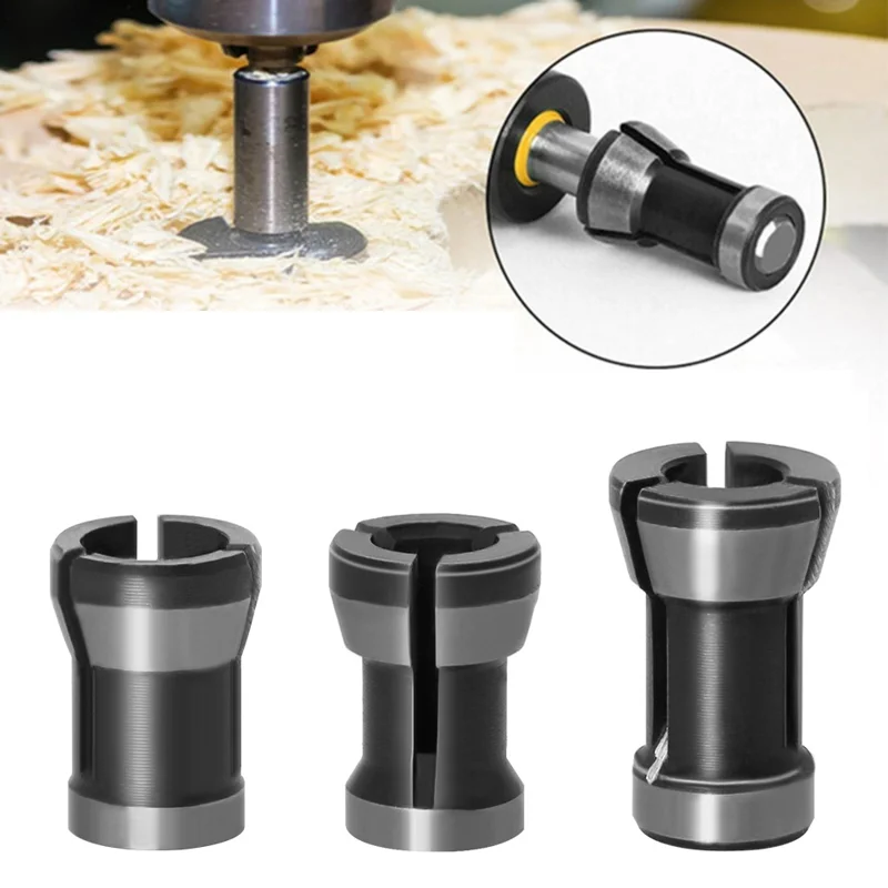 

6.35mm 8mm 6mm Adapter Collet For Engraving Trimming Machine High Precision Collets Electric Router Milling Cutter Accessories