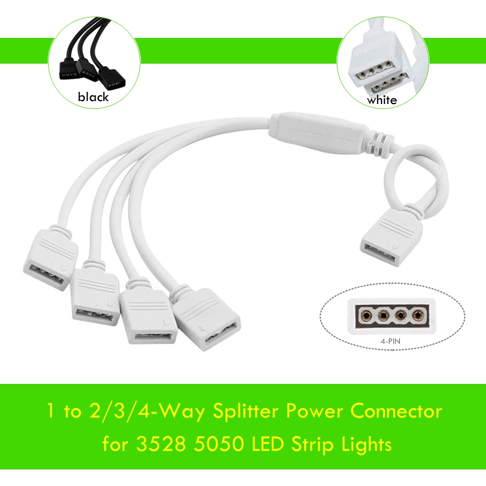 4 контакта от 1 до 2 /3/4 гнездовой светодиод RGB разделитель разъем кабеля