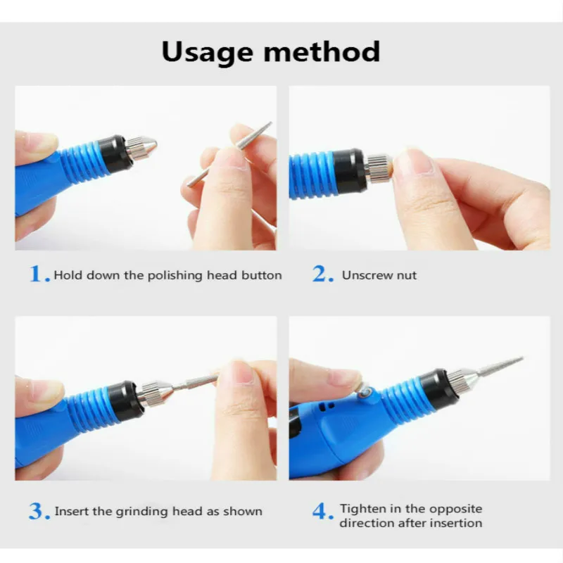 Мини-ручка электрическая машинка для полировки ногтей удаления омертвевшей кожи