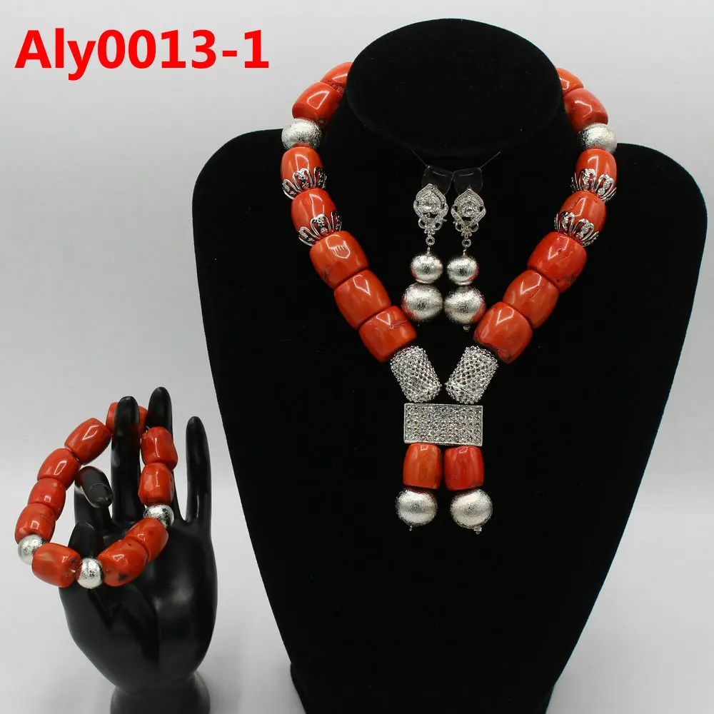 

Dubai Indian Bridal African Coral Jewelry Sets Splendid Coral and Gold Nigerian Wedding Coral Beads Jewelry Set Original