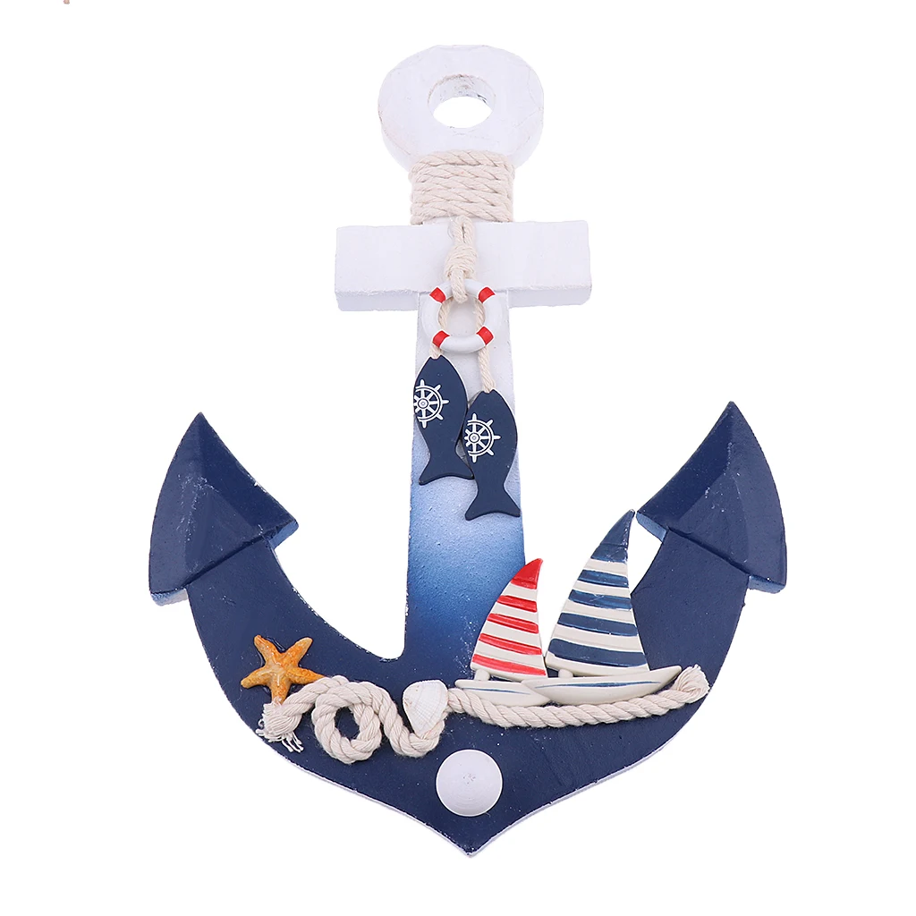 Деревянный настенный крючок с якорем органайзер для хранения кухонный горшка