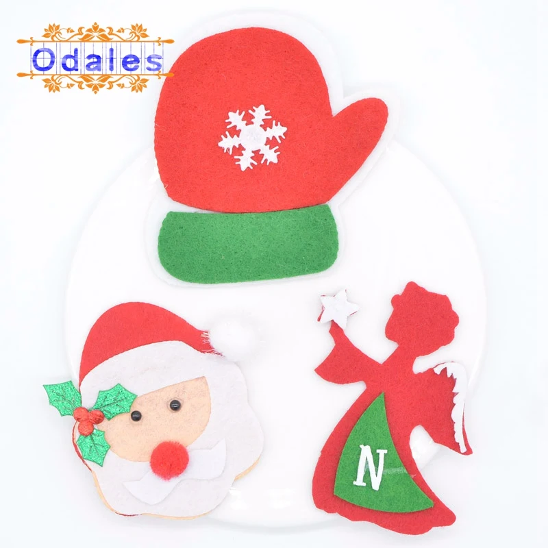 6 шт./лот большой Санта Клаус Ангел Снежинка перчатки пошив на аппликации поделки