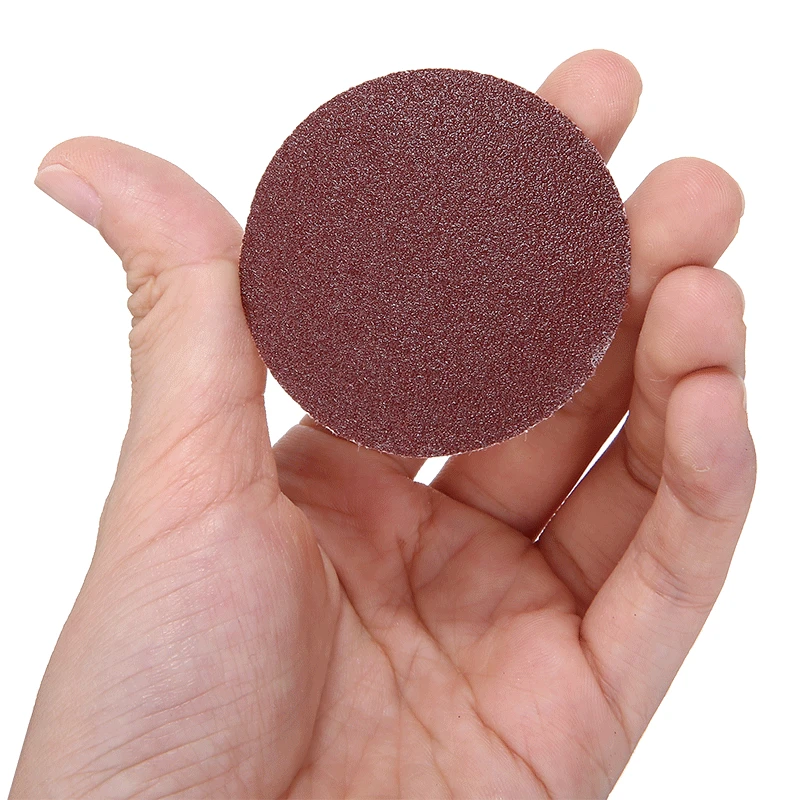 50pcs 2'' Sanding Disc Pads Tool Set 60/80/120/150/180Grits 50mm Sandpaper Discs Sheet +1/4&quotShank Extension Rod Backer Plate |