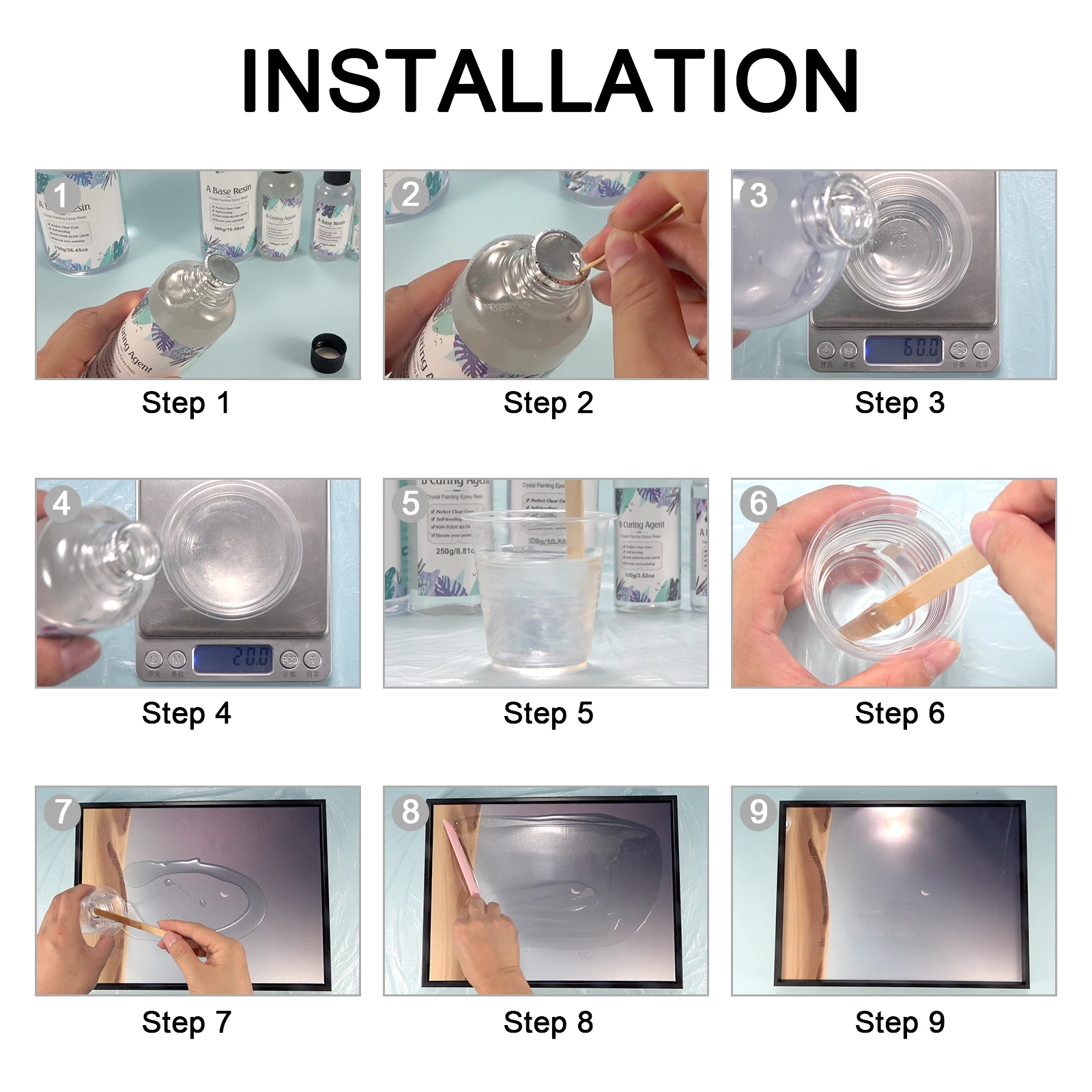 Клей для эпоксидной смолы AB 3:1 быстроотверждаемый клей форма прозрачный