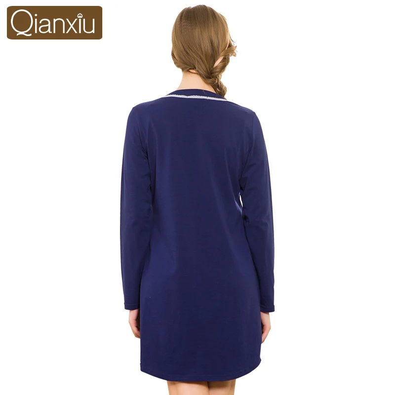 Sexy Nighty Plus Size Shirt Pajamas Robes White Womens's V-Neck Top Gown Nightgown Winter Sleepwear Sleepshirts Dress Homewear