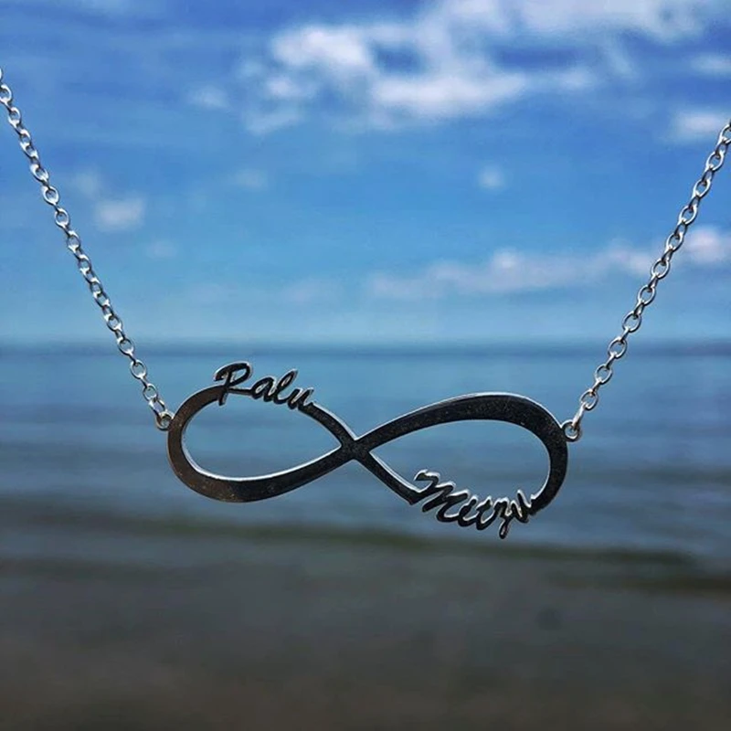 Лучший друг персонализированное имя ожерелье из нержавеющей стали розовое