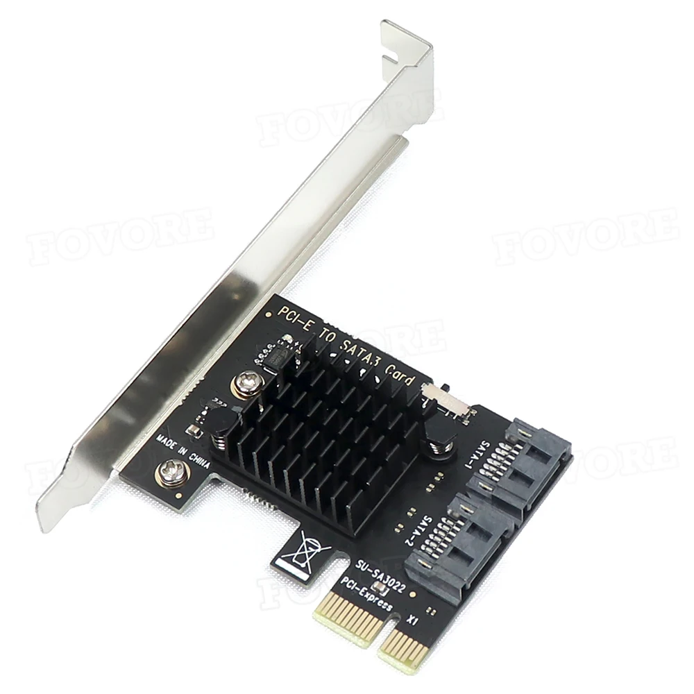 Адаптер SATA 3 III с 0 на PCIe 2 порта SATA3 6 Гбит/с SSD PCI-e PCI Express x1 плата расширения