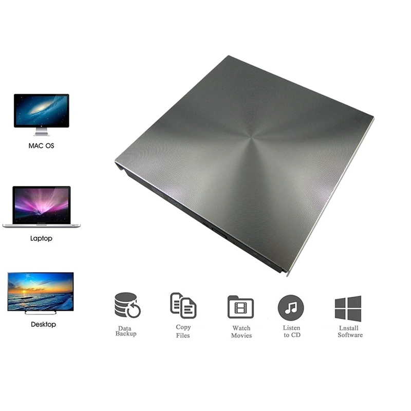 Внешний 3D Blu Ray DVD привод USB 3 0 BD CD проигрыватель записывающее устройство ридер для