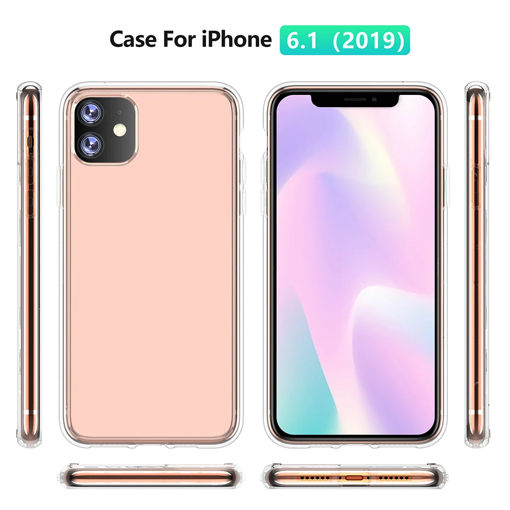 Ударопрочный чехол для телефона IPhone 11 XI Max XR2 Прозрачная мягкая силиконовая защитная задняя крышка для IPhone XI Pro