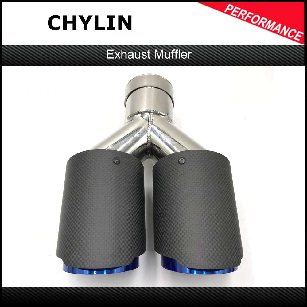 1 шт. автомобильная двойная выхлопная труба из углеродного