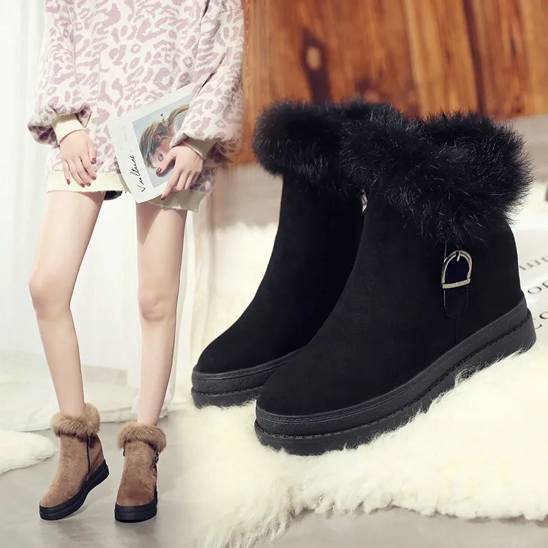 Женские зимние ботинки коллекция 2019 года женские Теплые ботильоны из флока и