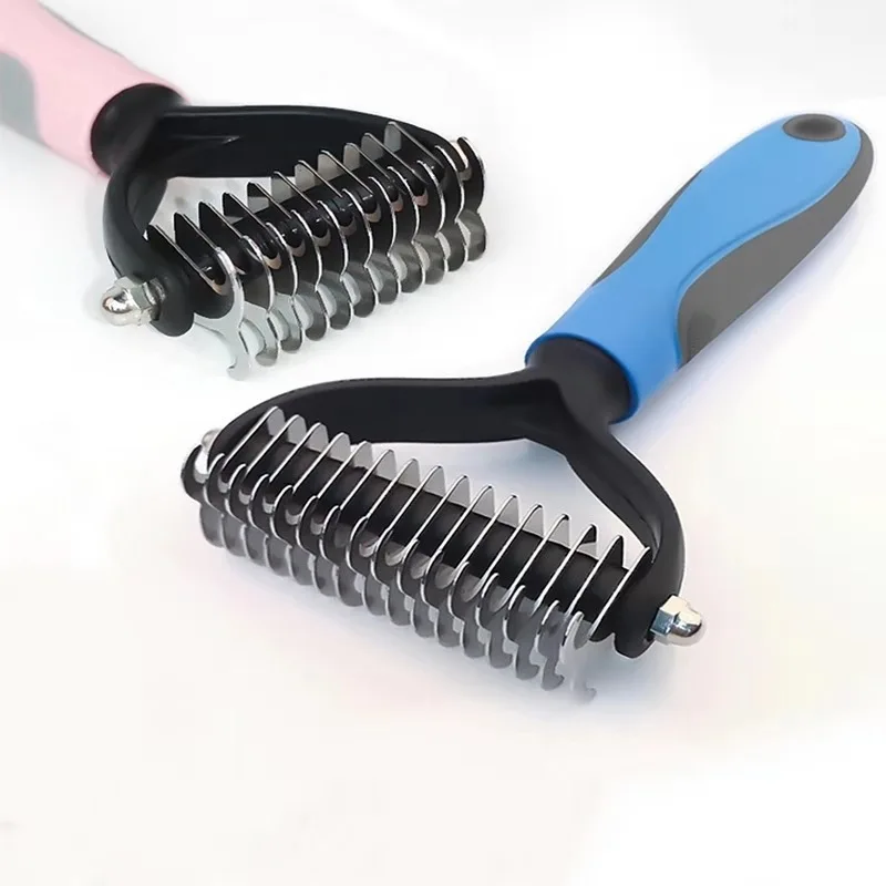 Щетка для вычесывания шерсти домашних животных двусторонняя Расческа груминга