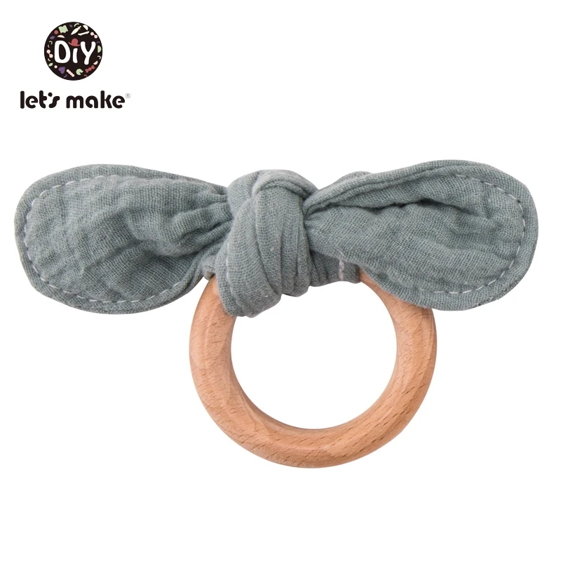 rabbit ring green Давайте сделаем деревянный зубопрорезыватель соски зажимы цепь держатель для соски слюни нагрудники животное Дерево грызун 1 шт. Подарочная коробка Детские Прорезыватели - Цвет: rabbit ring green