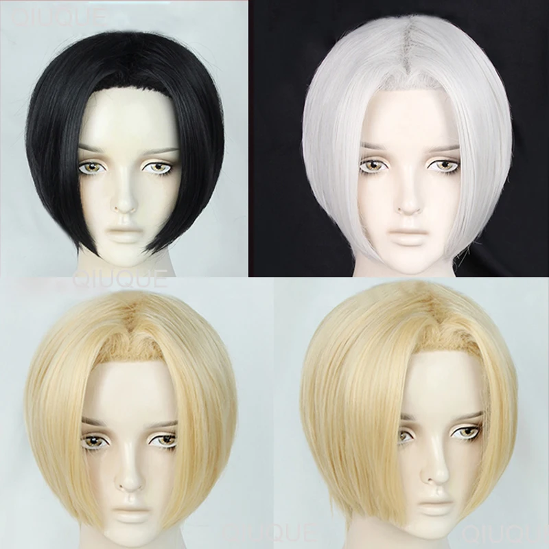 

Anime Tokyo Revengers Sano Manjiro Cosplay Wig Mikey Black White Blond Short Heat Resistant Hair Synthetic Cosplay Wigs + WigCap