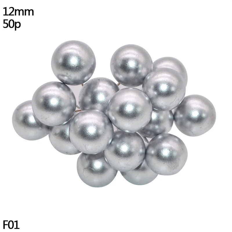 S01-50pcs silver Золотой Серебряный цветок вишня тычинки ягоды Набор DIY Рождество Свадьба День Рождения Вечеринка украшения DIY ВЕНОК ремесло цветок тычинки - Цвет: S01-50pcs silver