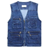 2020 autumn spring clothes sleeveless jacket denim jeans vest mens photography fish thin waistcoat plus size xl 6xl