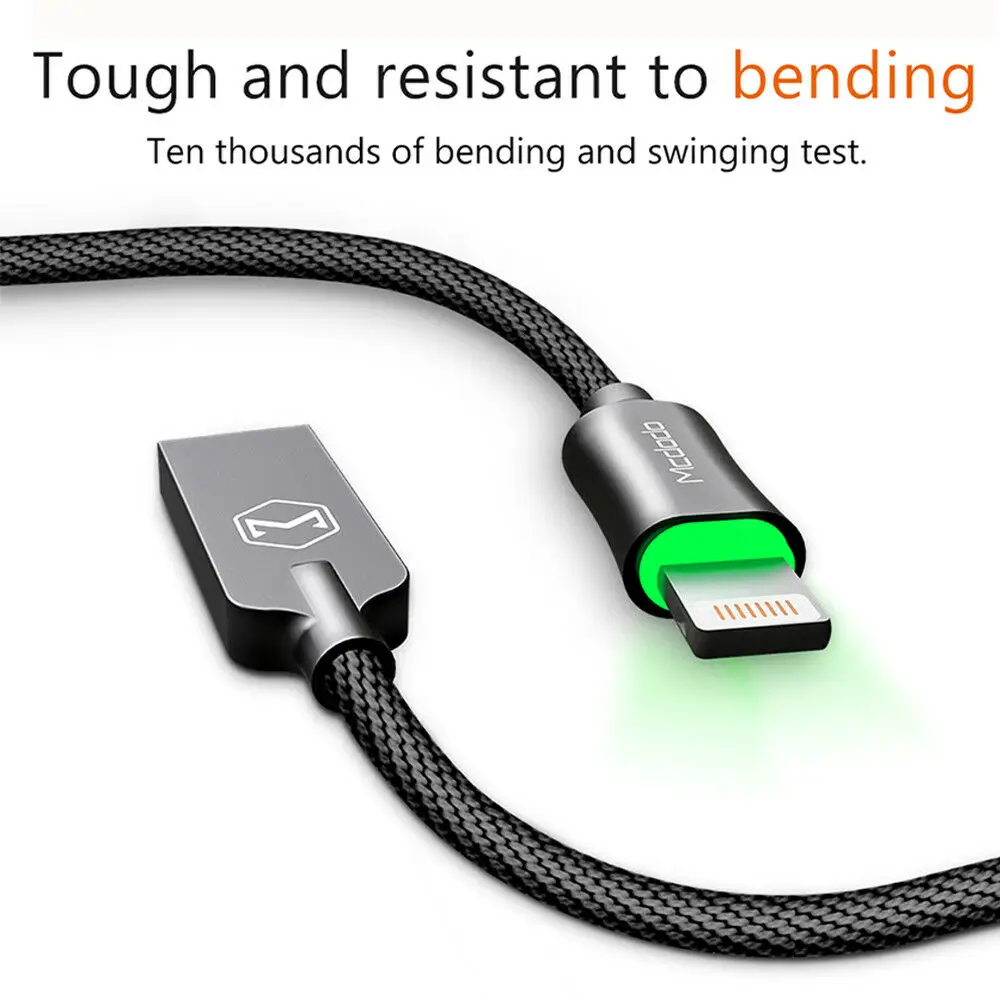 MCDODO автоматическое отключение USB кабель Быстрая зарядка USB зарядное устройство кабель для передачи данных для iPhone 11 Pro X Xs Max Xr 8 7 6 6S Plus 5 телефонный шнур