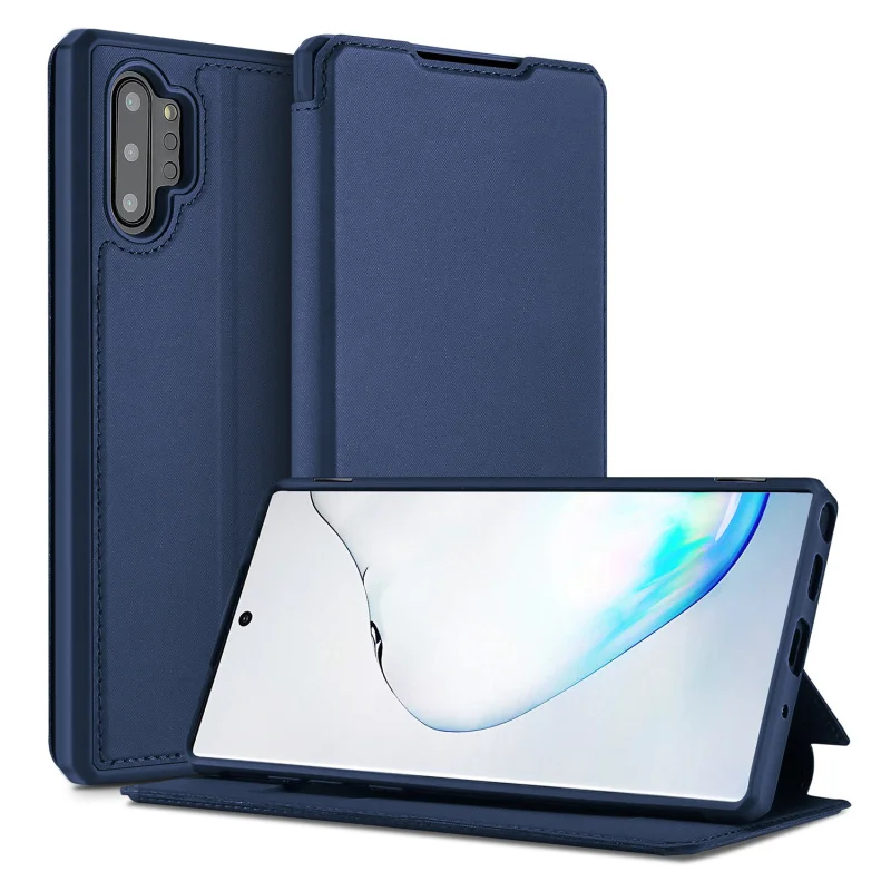 Ударопрочный силиконовый резиновый и кожаный чехол для телефона samsung Galaxy Note 10/Plus Магнитный Флип-карта 360 полный защитный чехол