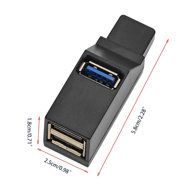 

Mini USB Hub 3 Port 3.0 2.0 High Speed Splitter Plug and Play USB Adapter