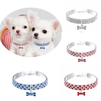 pet necklace dog cat collar fashion diamond inlaid shiny crystal adjustable for small medium animals puppy dog cat accessories
