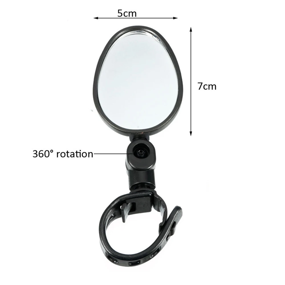 

13 x 5cm Universal 360 Rotate Motorcycle Bicycle Cycling Handlebar Rearview Mirror Black Bicycle Motorcycle Accessories