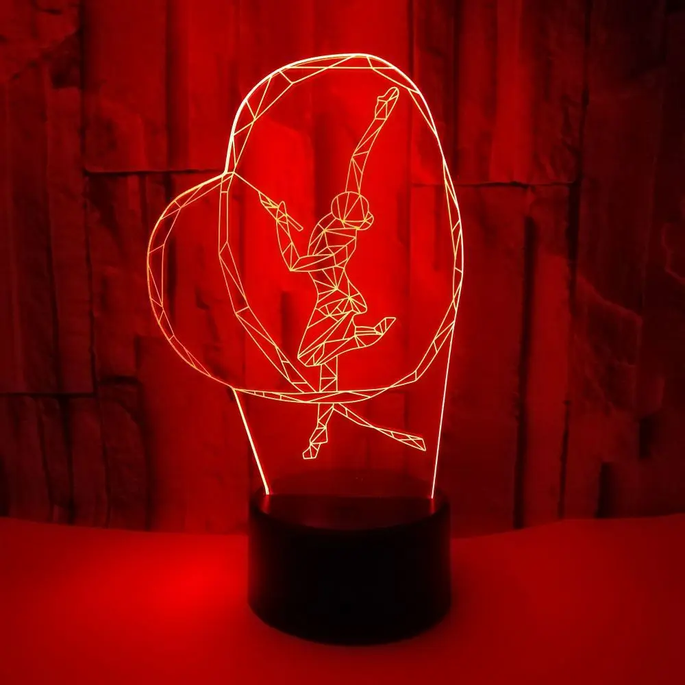 Художественная гимнастика лента танцор 3D светодиодный RGB Ночной светильник 7