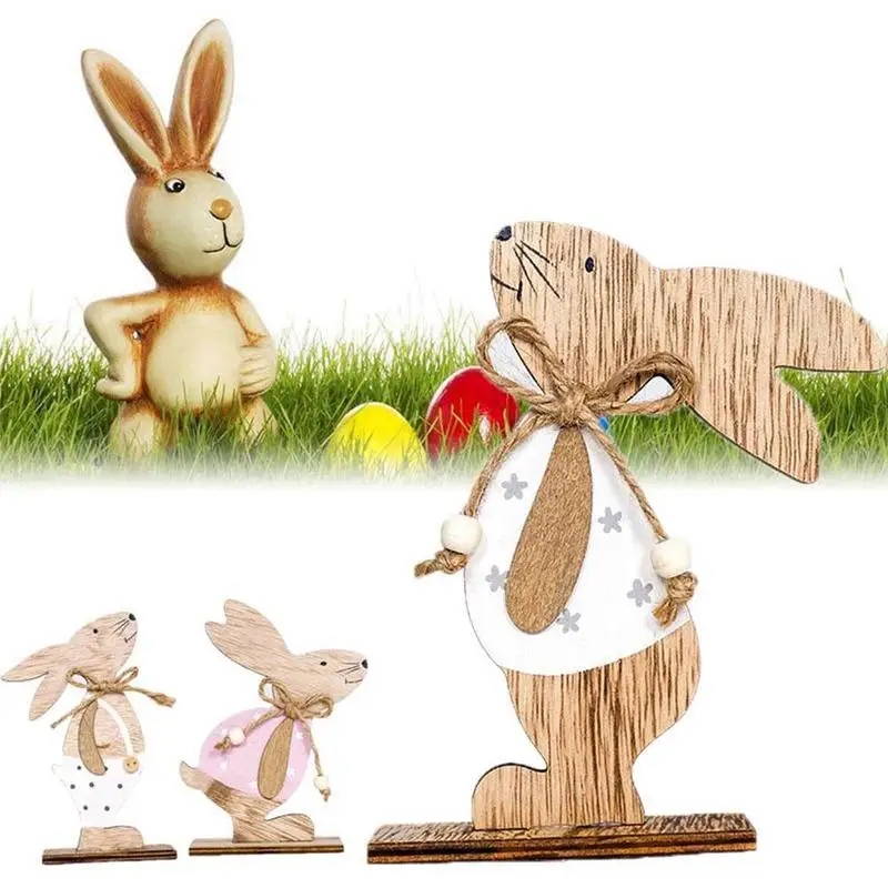 

Wooden Hanging Happy Easter Door Alphabet Bunny Decoration Pendant Ornaments Rabbit Wooden Crafts Wood Q0L5