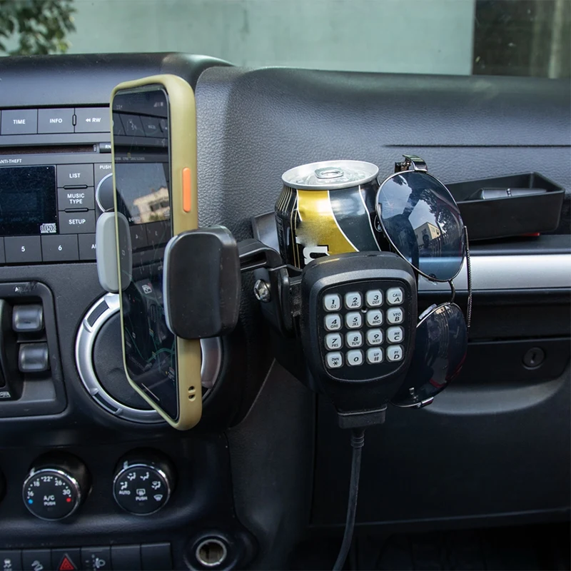 

for Jeep Wrangler JK 2011-2017 Copilot Armrest Tray Organizer Phone & GPS Mount Drink Cup Holder Car Accessories