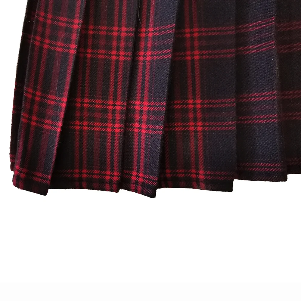 

Preppy Style Gothic Girls Sexy Vintage Mini Dress Red Balck Pleated Plaid Women Mini Short Dresses Punk Hip Hop Streetwear