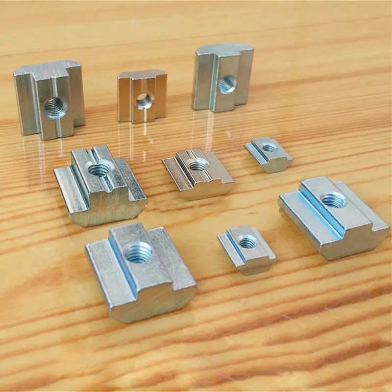 20pcs 50pcs/lot Tee Sliding Nut T Hammer Block Square Nuts M5 2020 Aluminum Profile Slot Zinc Coated Plate | Обустройство дома