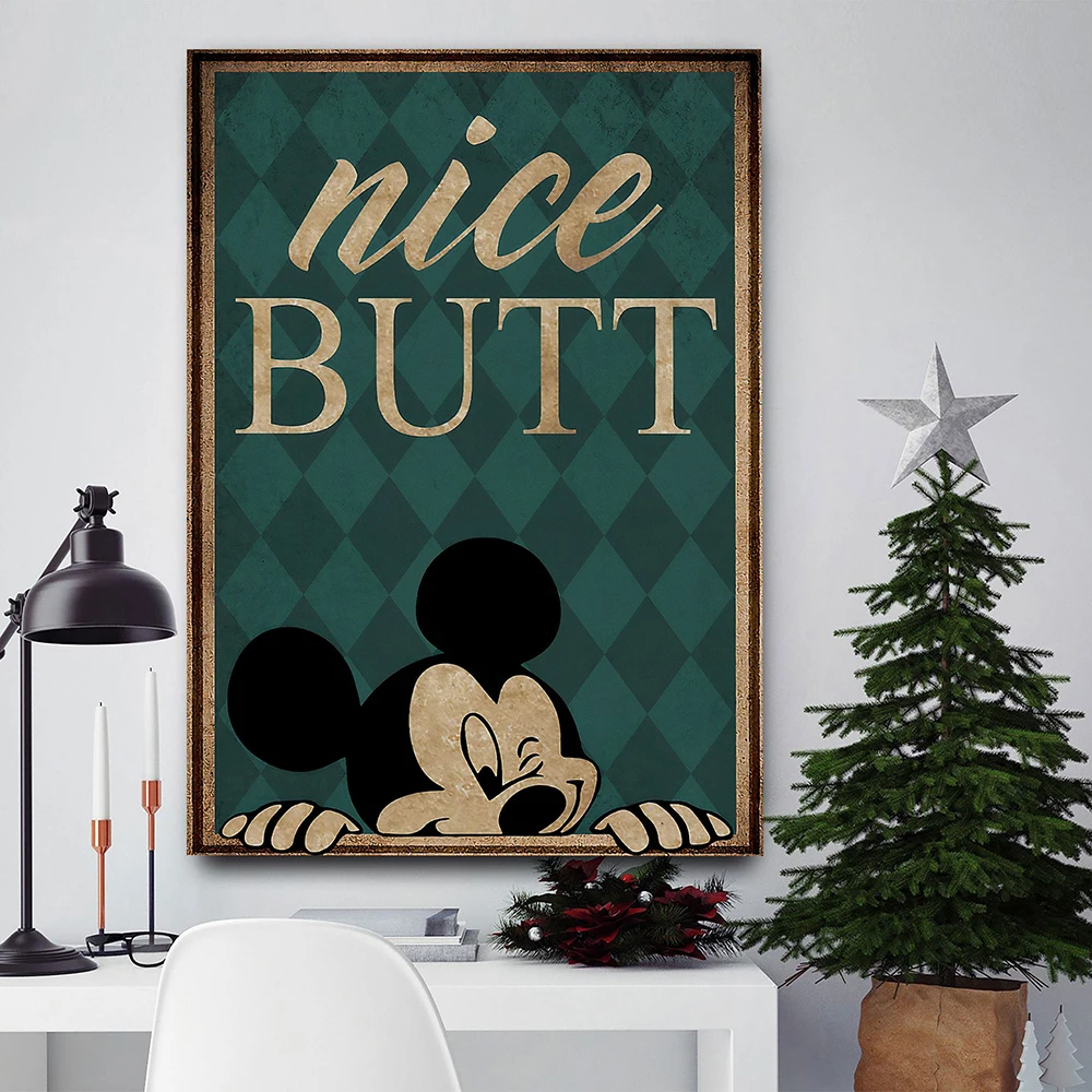 Disney Микки Маус Любовь Семья Картина на холсте мультфильм забавная ванная постер